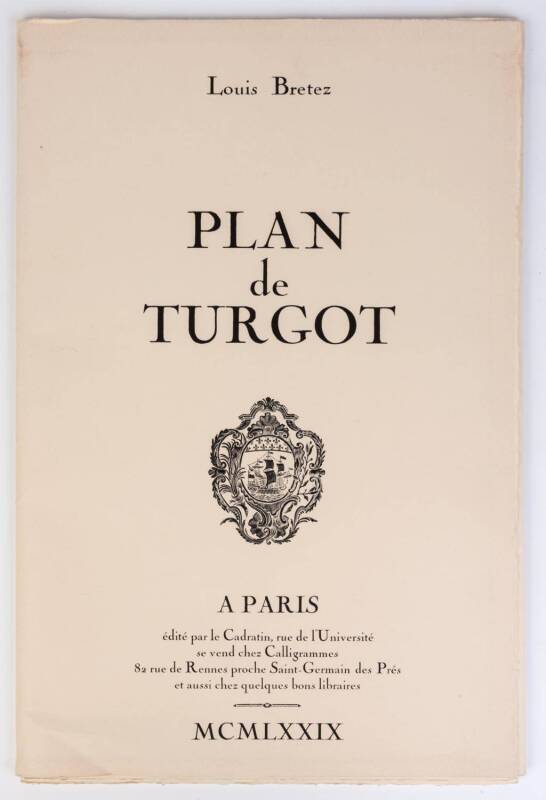 EUROPE: "Plan de Turgot A Paris" by Louis Bretez, large scale map of Paris in 20 sheets, originally published in 1739, reprinted in 1979, No.840/990.