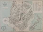 NEW ZEALAND: "Map of the King Country and Neighbouring Districts in New Zealand, from Explorations made by J.H.Kerry-Nicholls April-May 1883", window mounted, framed & glazed, overall 79x63cm.