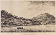 AUSTRALIA: Print, "An Animal of a new Species found on the Coast of New South Wales" [London, 1773], window mounted, framed & glazed, overall 24x31cm. Plus reprint "The Endeavour River" by Sydney Parkinson. - 2