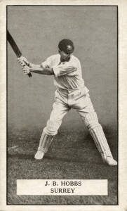 1926 Gallaher "Famous Cricketers", complete set [100], noted J.B.Hobbs, Clem Hill & Victor Richardson. Mainly G/VG.