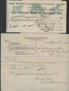 CHEQUES:&Acirc;&nbsp;TASMANIA, 1886-1918 Varied collection, most with Revenue Stamps or Impressed Duty or both with better items noted including 'The National Bank of Tasmania' pictorial advertising cheques for 'Tatlow's Royal Mail Coaches' and 'Tatlow's Royal Mail - 4