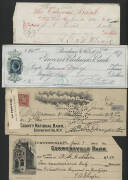 Cheques: USA, 19th Century collection from various banks, most with revenue stamps affixed,Â  - 2