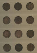 Half-Penny and Penny varieties in Dansco album, including die cracks, metal flows, laminations, Â½d and 1d blanks, 1d 1920 x6, 1928 Broken '8', 1932/33 overdate (VF), condition varied. - 4