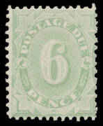 Postage Dues: 1907 Crown/Double-Lined A 6d dull green BW #D60, Cat $475.