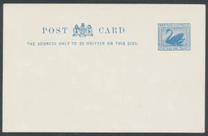 Postal Stationery - West Aust: POSTAL CARDS: 1909 New Style (140x90mm) 1d dull blue on Unbordered & Highly Surfaced Stock PC18, unused. Superb!