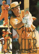 1996 Futera "Mark Waugh Premier Batsman" signed card #50/100, with Redemption card & Certification card. VG.
