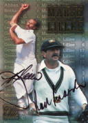 1996 Futera "Marsh Lillee Duo Signature Card" signed card #158/250, with Redemption card & Certification card; plus "First Day Run Machine" [5/6]. VG.