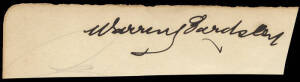 AUSTRALIAN TEST CAPTAINS - WARREN BARDSLEY, signature on piece. [Warren Bardsley played 41 Tests 1909-26, including 2 as Australian captain. Australian Test Player No.94].