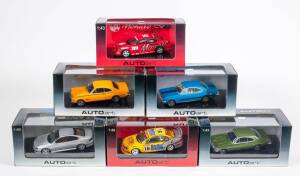 AUTO ART: 1:43 Group of Holden Model Cars Including Holdern Monaro V2 Quick Silver (53536); And, Holden Monaro HG Montery Green (53402); And, Holden Commodore VX Race Car 2003 Team Brock Weel #16 (60362). All mint in original cardboard packaging. (9 items