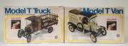 ENTEX: 1:16 Group of Model Car Hobby Kits Including 1913 Model T Van (8497); And, 1915 Model T Truck (8498); And, 1931 Ford Model A (9015). Most mint, all unbuilt in original cardboard packaging. (3 items)