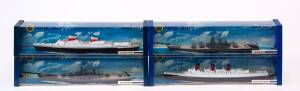 HORNBY: 1:1200 Group of ‘Minic Ships’ Including RMS Queen Mary (M703); And, USS Missouri (M743); And,  SS United States (M704). All mint in original packaging. (10 items)