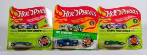 MATTEL: Group of Hotwheels 1970s Blister Packs Including ‘Spoilers’ King Kuda’ ; And, ‘revvers’ Sting Thing; And, ‘Grand Prix’ Lola GT70. Most mint and some opened others unopened original cardboard cards. (25 items approx.)