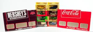 LLEDO: Group of ‘Models of Days Gone’ Including Harold’s Place Van (7); And, Cadbury’s Drinking Chocolate Van (6); And, Exchange And Mart Horse and Carriage. Most mint in original cardboard packaging including empty Coca Cola and Hershey’s Boxes. (100 ite