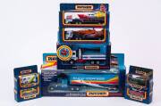 MATCHBOX: Group of Model Cars Including &lsquo;Superkings&rsquo; Refrigeration Truck&rsquo; (K31); And, &lsquo;Superkings&rsquo; Crane Truck (K148); And, &lsquo;Convoy&rsquo; DAF Aircraft Transporter (CY21). Most mint, all in original cardboard packaging. (20 items)