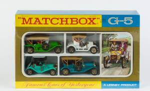 MATCHBOX: Vintage late 1960s ‘Famous Cars of Yesteryear’ Set. Comprising of Y14B3, Y9B2, Y12B2, Y14B2. All mint in original cardboard packaging.