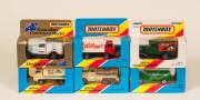 MATCHBOX: Group of Model Cars Including ‘Special Collectors Model’ Ford A Weet-Bix (MB38); And ‘Australian Collectors’ Ford Model A Bonds (MB38); And, Security Truck (MB69). All mint in original cardboard packaging. (280 items approx)