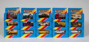 MATCHBOX: Group of Model Cars Including Rover 3500 (MB8); And, Cattle Truck (MB71); And, Zoo Truck (MB35). All mint in original carboard packaging. (380 items approx.)