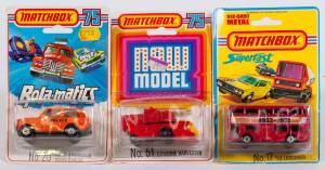 MATCHBOX: Group of Various 1970’s ‘Superfast’ Blister Packs Including Beach Buggy (30); And, Hot Rod Jeep (2); And, Mod Rod (1). All mint and unopened on original cardboard cards. (35 items approx.)