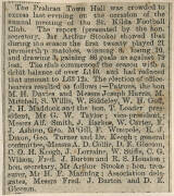 ST.KILDA: Extraordinary c1886-91 photograph album/scrapbook compiled by Arthur Stooke, secretary of the St.Kilda Football Club, and hon.treasurer of the Victorian Football Association. Battered album with initials "A.S." on cover, containing range of pres