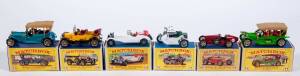 MATCHBOX: Group of 1960’s E Type ‘Model of Yesteryear’ Including 1914 Sunbeam Motor-Cycle With Milford Sidecar (Y-8); And, 1928 Mercedes-Benz 36/220 (Y-10); And, 1913 Daimler (Y-13). All mint in original cardboard packaging. (20 items)