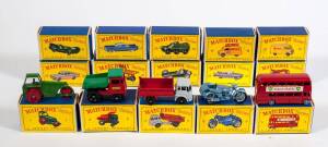 MATCHBOX: Group of 1960s Lesney Era 1-75 D Style Model Cars Including TV Service Van (62); And, Nestle Van (69); And, Fordson Tractor (72). Most mint and all in original cardboard packaging. (195 items approx.)