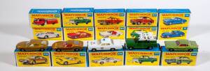 MATCHBOX: Group of Vintage 1970s Lesney Era 1-75 Superfast Transitional Style Model Cars Lamborghini Miura P400 (33); And, BMC 1800 Pininfarina (56); And, MG 1100 (64). Most mint, all in original cardboard packaging. (25 items approx.)