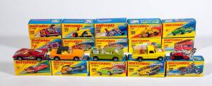 MATCHBOX: Group of 1970s 'Superfast', 'Rola-matics' I Style Model Cars Including Badger (16); And, Freeway Gas Tanker (63); And, The Londoner (17). Most mint, all in original cardboard packaging. (105 items approx.)