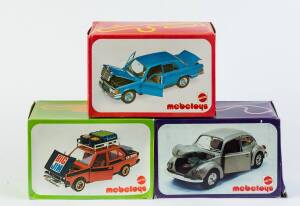 MATTEL: Group of Mebetoys Model Cars Including Mercedes 280se (8595); And, Volkswagen Maggiolone (8574); And, Fiat 131 Big Jim (8594). All mint in original cardboard packaging. (32 items)