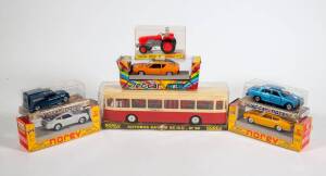 NOREV: Group of Model Cars and Busses Including Autobus Saviem SC 10 U (98); And, Renault 17ts Proto Elf (846/Series P); And, Coupe Fiat Dino (163/ Series D). Most items mint in original cardboard packaging. (45 approx)