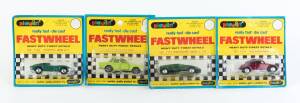 PLAYART: Group of ‘Fast Wheel’  Model Car Blister Packs Including Cadillac Eldorado (7115); And, Volkswagen (7124); And, Mercedes Benz C111 (7114). All mint and unopened on original cardboard card. (70 items approx)