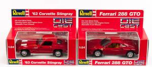 REVELL: 1:24 Group of Model Cars Including Ferrari 288 GTO (8601); And, 1963 Corvette Stingray (8613). All mint in original cardboard packaging. (2 items) 