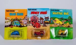 ROAD ROVERS: Group of Model Cars Including Red Rover, And, Fuzz Mobile, And, Flash The Garbage Eater. All mint and unopened on original cardboard card. (10 items) 