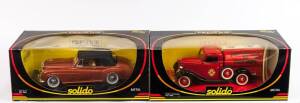 SOLIDO: 1:18 Group of Model Cars Including Bentley (8007); And, Ford Citerne ‘Provincial RI Fire Dept’ (8005). All mint in original cardboard packaging. (2 items)