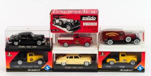 SOLIDO: Group of Model Cars Including 1948 Tucker (4524); And, 1928 Mercedes SS Torpedo (137); And, Dodge (4430). Most mint, all in original display cases. (33 items)