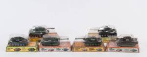 TINTOYS: Group of Model Tanks Including U.S.S.R T-55 (WT-311); And, U.S.A M551 Sheridan (WT-230); And, British Chieftain (WT-229) All mint in original packaging. (12 items)