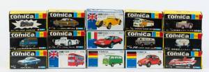 TOMICA: Group of Model Cars Including Morgan Plas 8 (F26); And, JAL B-747 Towing Tractor (95); And, Volkswagen Microbus (F29). All mint in original cardboard packaging. (100 items approx)