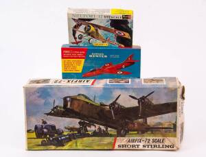 Group of Vintage Aeroplane Hobby Kits Including REVELL: 1:72 Nieuport 17 (H-631); And, FROG: 1:72 Hawker Hunter (320P); And, AIRFIX: 1:72 Short Stirling. Most mint, all unbuilt in original cardboard packaging. (10 items) 