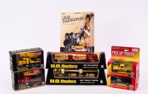 Group of Miscellaneous Model Cars Including SHINSEI: ‘H.O. Haulers’ Peterbilt Refrigerated Van (4165); And, KIDCO: Mini Construction (8818); And, GT POWER: Jet Machines. All mint in original cardboard packaging. (23 items) 