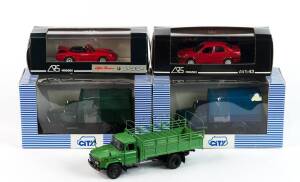 Group of Miscellaneous Group of Model Cars Including ARS: Alfa Romeo Spider; And, CITY: Opel Blitz Low Canvas Covered Truck (CL001B); And, ARS: Alfa Romeo 155. All mint, most in original cardboard packaging. (5 items)