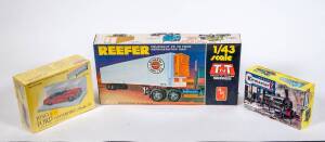 Group of Miscellaneous Group of Model Car Hobby Kits Including AMT: Peterbilt Truck 359 (T700); And, RENWAL: 1931 Miller Special (142.89), And; AMT: Kenworth K-123 Cabover Tractor (T702). (10 items)