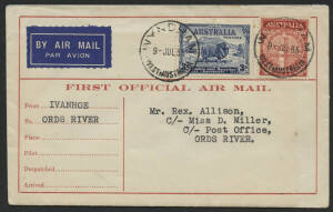 Aerophilately: 9 July 1935 (AAMC.512) Wyndham - Ord River flown cover, carried by H.B.Hussey for MacRoberston Miller Aviation and Australian Aerial Medical Services, who operated the service jointly.