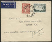 Aerophilately: 19 Aug.1935 (AAMC.522) Adelaide - Darwin flown cover, carried by Australian Transcontinental Airways on their opening flight and signed by the pilot, J.Chapman. A journey of approximately 3000kms!