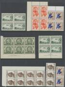 Australia: Miscellany on Hagner pages with lots of pickings including a page of mint KGV Heads to 1/4d x2 in very mixed condition, Kangaroos Redrawn 2/- imprint block of 32 (4x8 **), KGV 1d green Die II block of 4 (small ink stain on the face), 2d Bridge - 6