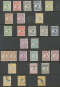 Kangaroos: Mint & used selection including First Wmk Â½d apparent coil strip of 6 with join at top & characteristic trimmed perfs **/*, Third Wmk 5/- mint, 10/- 'OS' CTO and Â£1 grey 'SPECIMEN' mint, SM Wmk 5/- 'OS' CTO and Â£2 'SPECIMEN' mint, a few more - 3