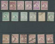 Kangaroos: Mint & used selection including First Wmk Â½d apparent coil strip of 6 with join at top & characteristic trimmed perfs **/*, Third Wmk 5/- mint, 10/- 'OS' CTO and Â£1 grey 'SPECIMEN' mint, SM Wmk 5/- 'OS' CTO and Â£2 'SPECIMEN' mint, a few more - 5