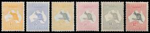 Kangaroos: Mint selection comprising First Wmk Â½d, 1d, 4d & 5d, Second Wmk 2d & 2Â½d, Third Wmk 3d Die IIB, 6d blue Die II & 1/- Die IIB, SM Wmk 10/- & CofA Wmk 6d, 9d, 2/- both dies, 5/-, Â£1 grey & Â£2, fresh colours but centring variable and a couple 