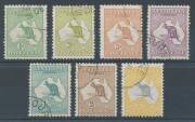 Roos 1st Wmk: Â½d, 3d, 5d, 9d, 1/- with the Watermark Inverted, 2/- & 5/- all CTO, a few small perf faults, Cat $1000. (7)