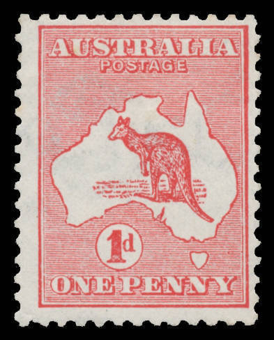 Roos 1st Wmk: 1d red Die I with the Watermark Sideways (Crown Pointing Right as seen from Behind) BW #2aa, hinge remainder, Cat $2250.