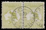 Roos 1st Wmk: 3d olive Die II BW #12B horizontal pair, very fine 'NABIAC/NO11/13/NSW' cds, Cat $800+. Chris Ceremuga Certificate (2014).