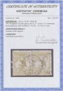 Roos 1st Wmk: 3d olive Die II BW #12B horizontal pair, very fine 'NABIAC/NO11/13/NSW' cds, Cat $800+. Chris Ceremuga Certificate (2014). - 2